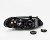 NS Almera 03->07 head lamp L H7/H7 black rim electrical DEPO