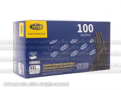 Gloves nitryl based 100pcs pack size XXL black MARELLI