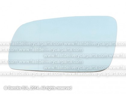 VW Golf 98->03 mirror glass with holder L aspherical blue large same AD A3 96->00