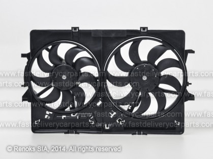 AD A4 08->11 cooling fan 2 with shroud 380/340mm 400/200W 2pin+2pin without pre-resistor
