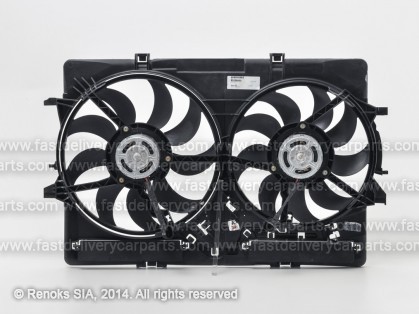 AD A4 08->11 cooling fan 2 with shroud 380/340mm 400/200W 2pin+2pin without pre-resistor