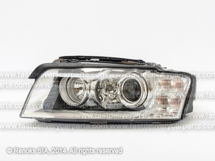 AD A8 03->10 head lamp L D2S/H7/H8 BIXENON 03->05 with motor without bulbs without ballast HELLA