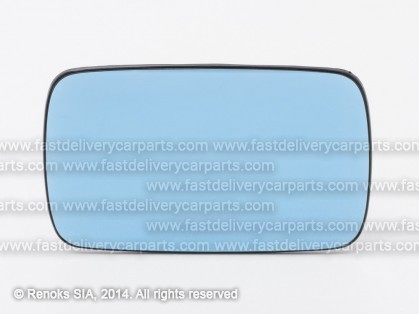 BMW 3 E46 98->01 стекло зеркала с рамкой L=R с обогревом прямое синее