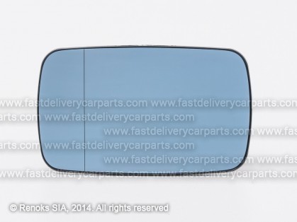 BMW 3 E46 98->01 mirror glass with holder L=R heated aspherical blue