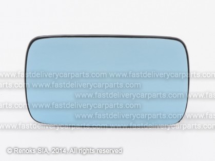 BMW 3 E46 98->01 стекло зеркала с рамкой L=R с обогревом гнутое синее