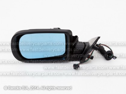 BMW 5 E39 96->00 mirror L electrical heated primed aspherical blue 7pins