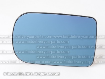 BMW 5 E39 96->00 mirror glass with holder L heated flat blue 166x105mm