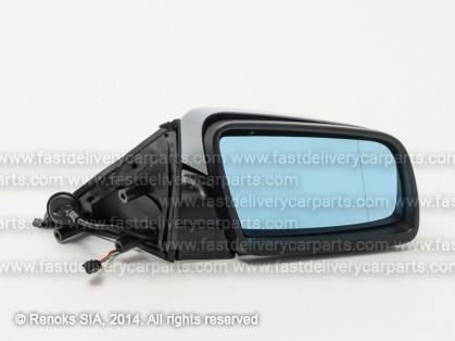 BMW 5 E60 04->10 spogulis R elektro apsildāms gruntēts sfērisks zils stikls 4pins