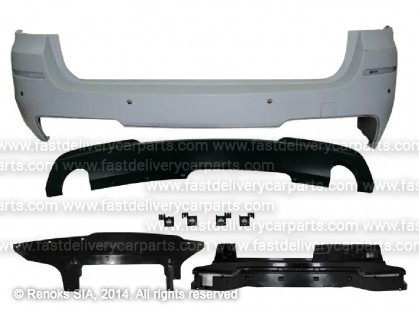 BMW 5 F11 10-> bamperis aizmugures komplekts gruntēts ar sensoru caurumiem type M-Tech komplektā 8gab