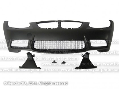 BMW 3 E92 07->10 bamperis priekšējais komplekts gruntēts ar lukturu mazgātāju caurumiem type M3 komplektā 6gab