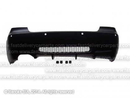 BMW 3 E92 07->10 bamperis aizmugures komplekts gruntēts ar sensoru caurumiem type M3 komplektā 3gab