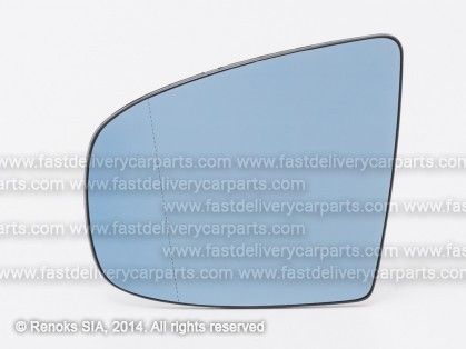 BMW X5 E70 06->10 mirror glass with holder L heated aspherical blue 2pins