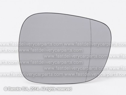 BMW X1 E84 09->15 mirror glass with holder R heated aspherical 2pins 09->12