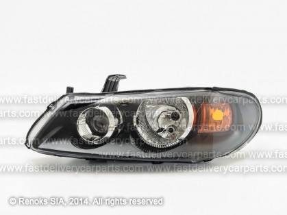 NS Almera 03->07 head lamp L H7/H7 black rim electrical DEPO