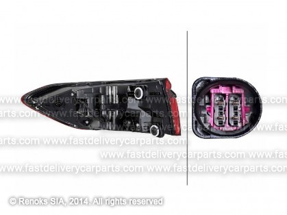 AD A8 17->21 aizmugures lukturis stūris R LED tumšs HELLA 2SD 013 094-641