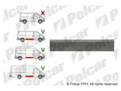 FD Transit 00->06 remontdaļa sānu durvju apakšas maza