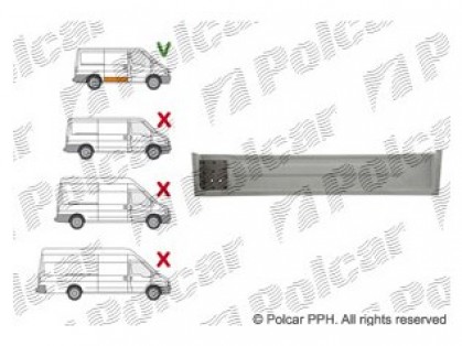 FD Transit 00->06 remontdaļa sānu durvju apakšas iekšējā R