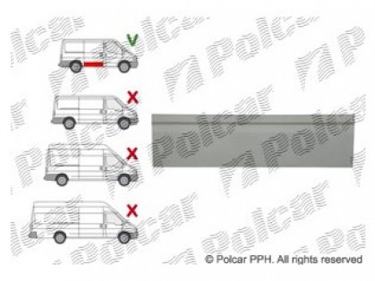 FD Transit 00->06 side door panel lower part for short model