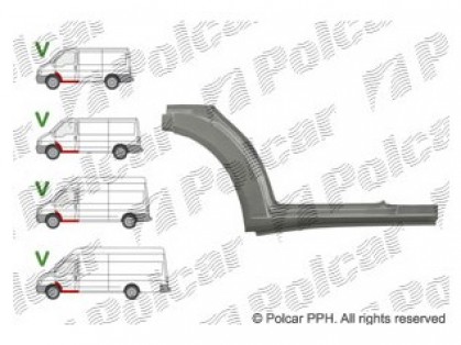 FD Transit 00->06 sill front door +arch L tall galvanized