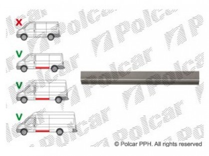 FD Transit 00->06 remontdaļa sāns L vidējai bāzei apakšas daļa galvanizēta L1430MM H110MM