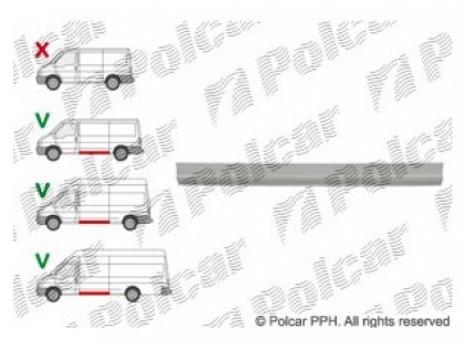 FD Transit 00->06 remontdaļa sāns L garajai bāzei apakšas daļa L1430MM H170MM