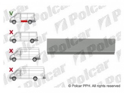 FD Transit 00->06 remontdaļa sāns L īsajai bāzei apakšas daļa L1190MM H260MM