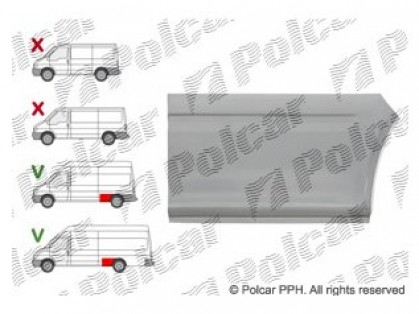 FD Transit 00->06 remontdaļa sānam R apakšas daļa pirms riteņa garajai bāzei