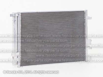 HY i20 08->12 condenser 520X380X16 with integrated receiver dryer 1.6D KOYO