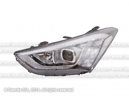 HY Santa Fe 12->18 lukturis L D3S/H7/LED XENON ar motoriņu ar dienas gaitas gaismu 12->16 TYC