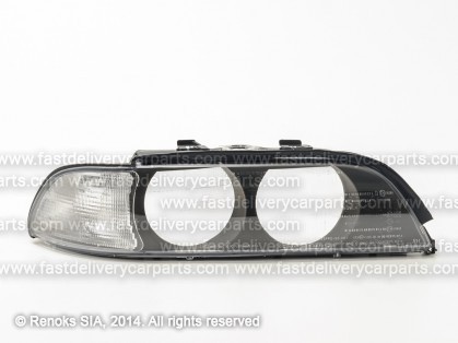 BMW 5 E39 96->00 head lamp glass R white corner lamp with inner glass DEPO