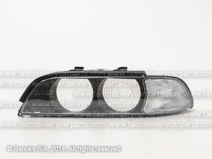 BMW 5 E39 96->00 head lamp glass L white corner lamp with inner glass for headlamp with lens DEPO