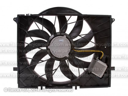 MB S W220 98->02 ventilators ar difuzoru 530mm 850W 4pin ar vadibas moduli
