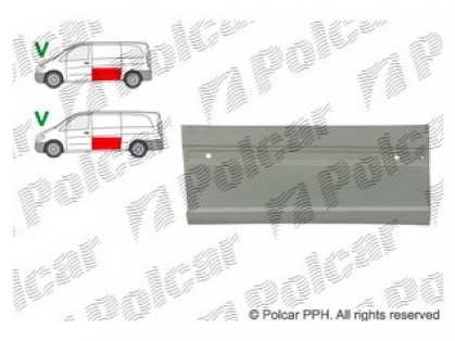 MB Vito 03->10 side door part lower with molding holes R