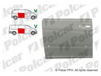 MB Vito 03->10 side door part lower with molding holes R up to window L=1195