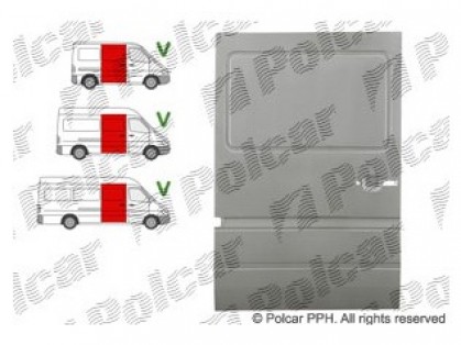 MB Sprinter 95->00 ремонтная часть боковой двери до крыши