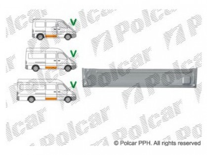 MB Sprinter 95->00 side plate under door lower part inner R