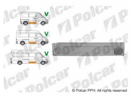 MB Sprinter 95->00 side plate under door lower part inner R