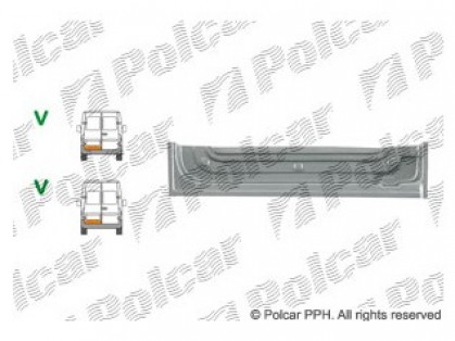 MB Sprinter 95->00 aizmugures durvju remontdaļa iekšējā R h-180mm