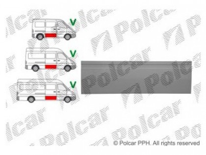 MB Sprinter 95->00 side door part lower 355mm