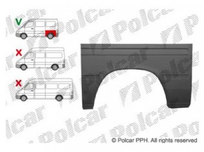 MB Sprinter 95->00 fender rear L 1195mm/737mm galvanized