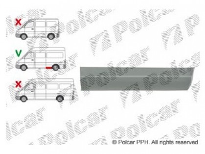 MB Sprinter 95->00 side plate L lower part in front of the wheel 3550MM H=15cm