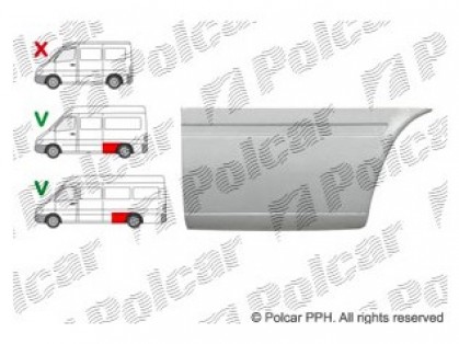 MB Sprinter 95->00 side plate L lower part in front of the wheel 3550MM