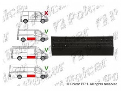 MB Sprinter 06->13 remontdaļa sānu durvju apakšas R 1510mmX480mm