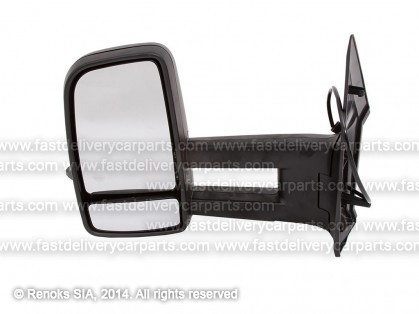 MB Sprinter 06->13 spogulis L manual melns liekts ar pagriezienu 2pins garais