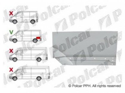MB Sprinter 06->13 remontdaļa sānam L augšas daļa aiz riteņa bāze 3265