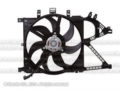 OP Corsa 00->06 ventilators ar difuzoru 390mm 200W 2pin bez rezistora