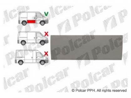 PG Boxer 94->02 ремонтная часть боковой двери нижняя 1210MM, H=400MM