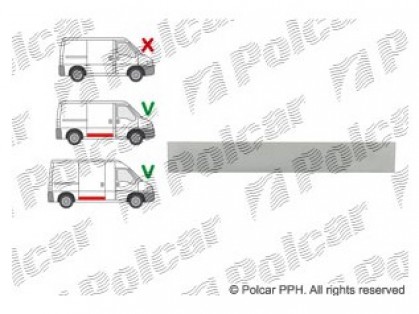 PG Boxer 94->02 side plate under door lower part long mod L-1385MM H-120MM