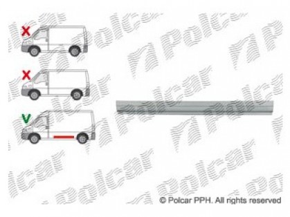 PG Boxer 94->02 side plate lower part long mod L-1395MM H-130MM