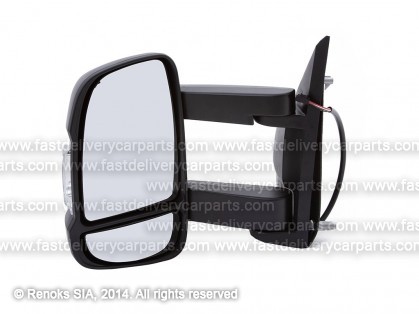 PG Boxer 06->14 spogulis L elektro apsildāms liekts balts pagrieziens 8pins kāja 25cm